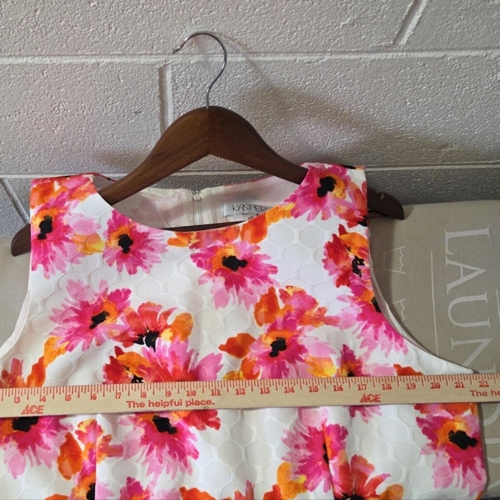 Kasper Dress Womens 18 Pink Convent Garden Printed Jacquard Sleeveless *NWT* - Picture 6 of 13